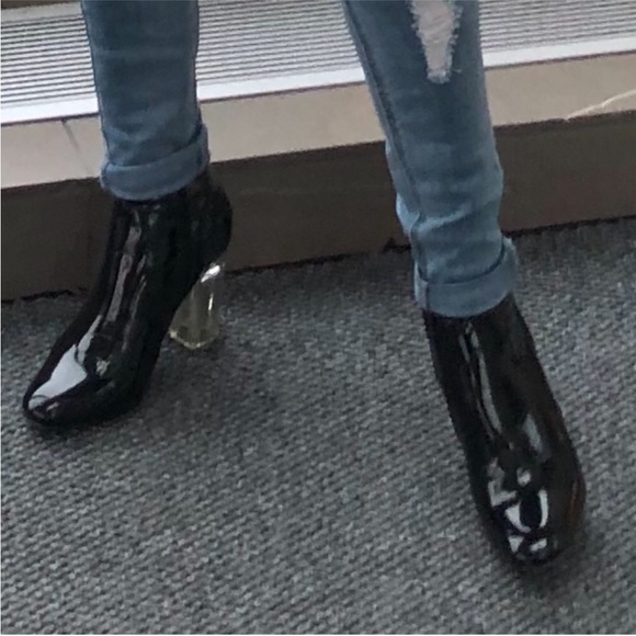 Cape Robbin black closed heels/ boots, clear heel - Picture 8 of 9